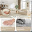Ensemble de canapé Minimalist 3 + 2 places en velours côtelé avec lignes courbes et dossier légèrement incliné, livré avec 5 coussins décoratifs en forme de corne-932119661-932119662
