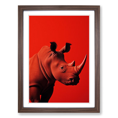 Rhino Minimalism Art - Framed Print