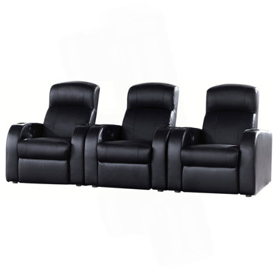 Greenfield Cyrus Black 3-Seater Home Theater With Storage