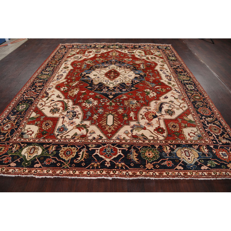 One-of-a-Kind 8' X 9'6" New Age Wool Area Rug in Rust
