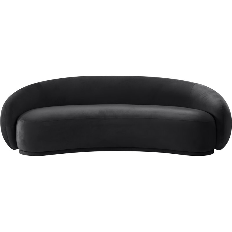 Canapé en velours 93 po Emery, Velours noir