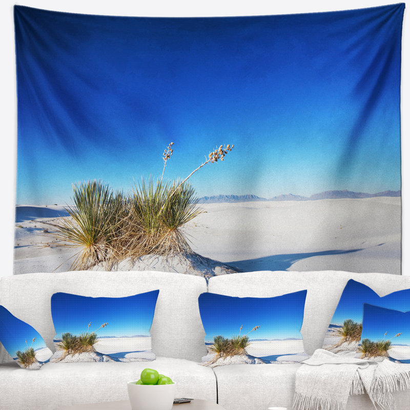 Paysage, tapisserie du parc White Sands aux États-Unis, H 50 po x l 60 po
