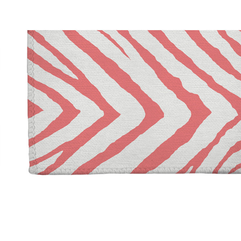 Tapis de cuisine Zebra, Rectangulaire 3 pi x 5 pi, Vieux rose