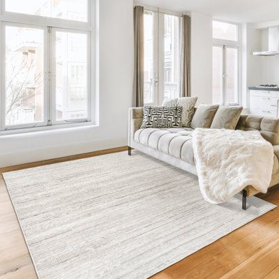 Tapis d'intérieur en polyester à rayures Miesner Dario