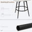 Ensemble de 4 tabourets de bar pivotants à 360 ° à hauteur de comptoir avec dossier, tabourets de bar modernes rembourrés en tricot de polyester, structure en métal robuste avec repose-pieds pour îlot de cuisine, salle à manger-2004447838