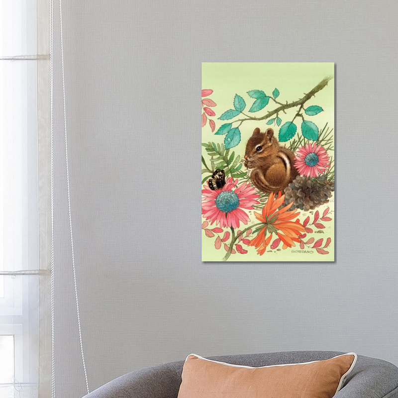Chipmunk's Friend - Wrapped Canvas Print, 66.04 cm H x 45.72 cm W x 1.91 cm D