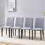 Quatre chaises de salle à manger en lin et coton gris clair, simples et polyvalentes, confortables et accompagnées. Des chaises de salle à manger exquises et polyvalentes offrent une nouvelle expérience confortable. (Ensemble de 4)-1270113149