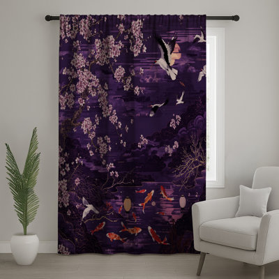 Rideaux Cheroi Blossom Cranes Koi