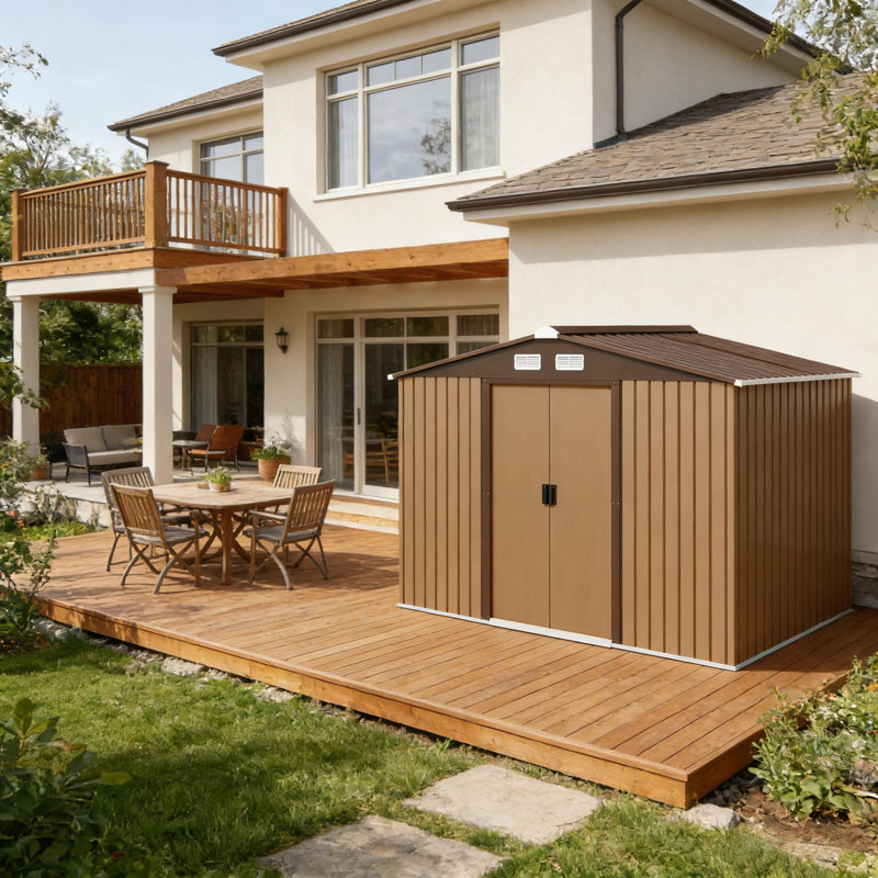 Backyard Tool Metal Shed,Spacious Storage Shed