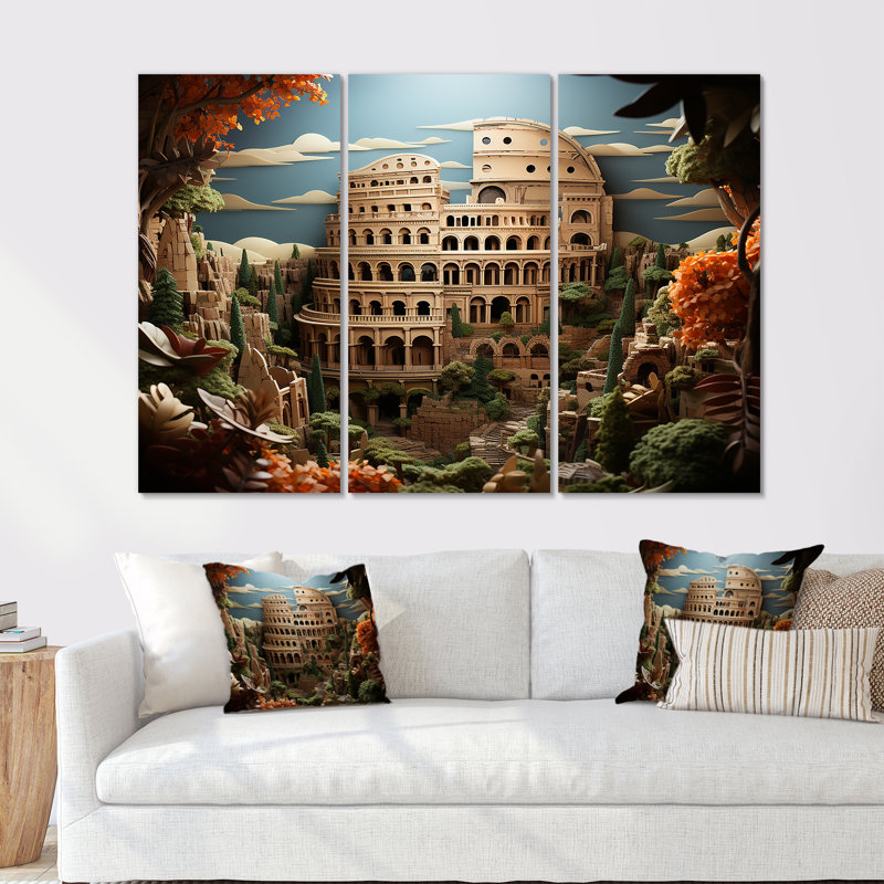 «The Coliseum Inspired By Ancient Roman Arenas I», ensemble de reproductions d'art mural, H 40 po x l 60 po x P 1 po