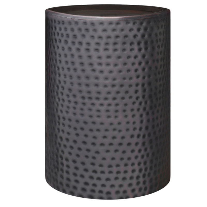 21" Copper Metal Round End Table