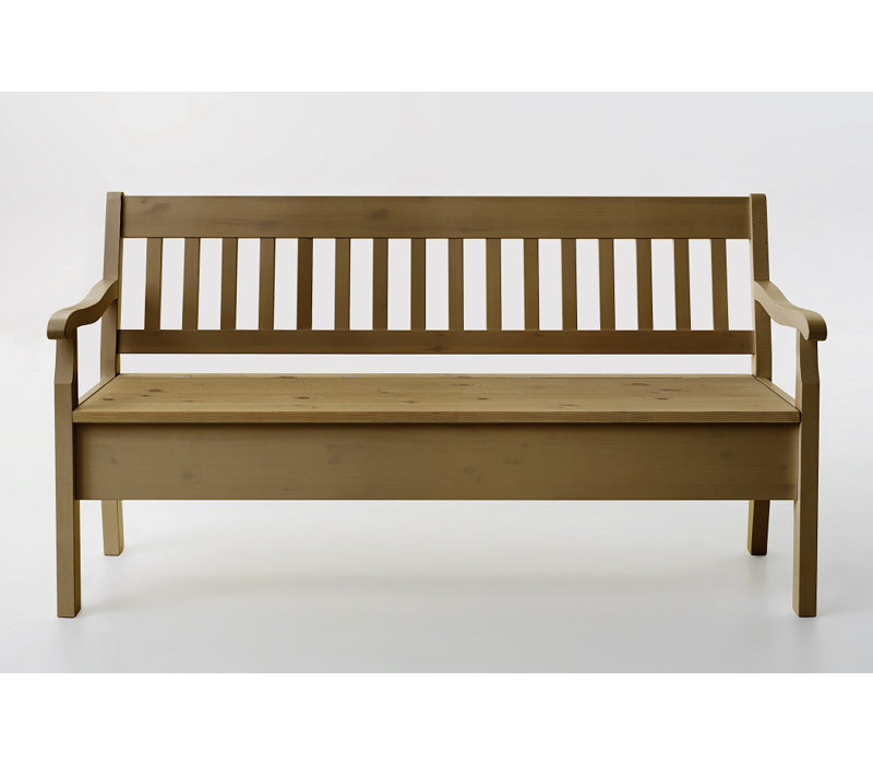 Boston Upholstered Bench, Stained and oiled brown/Brown