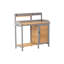 Table de rempotage d'extérieur en bois avec évier, banc de travail de table de jardin avec rangement, poste de travail pour pelouse de patio