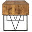 Bureau rustique couleur muscade à 4 tiroirs avec piètement traîneau et structure métallique, apportant une touche chaleureuse à votre espace de travail, hauteur de 77,5 cm (30,5 pouces), offrant un soutien fiable.