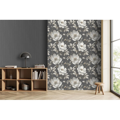  Alethia Floral Wallpaper - For Living Room, Bedroom, Fireplace - Matt Finish, Floral Pattern