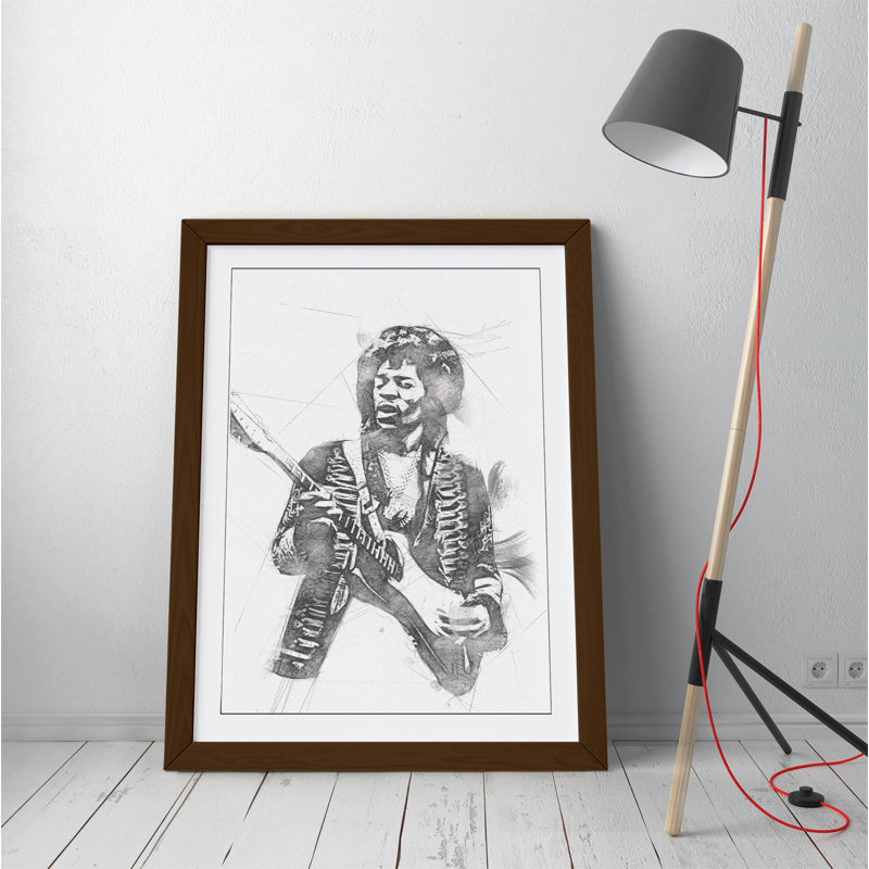 Elvis Presley - Single Picture Frame Print on Canvas, 89cm H x 64cm W x 2cm D, Brown Framed