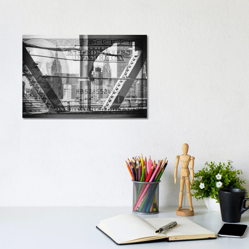 Manhattan Dollars - Between The Steel by Philippe Hugonnard - Wrapped Canvas Print, 20.32 cm H x 30.48 cm W