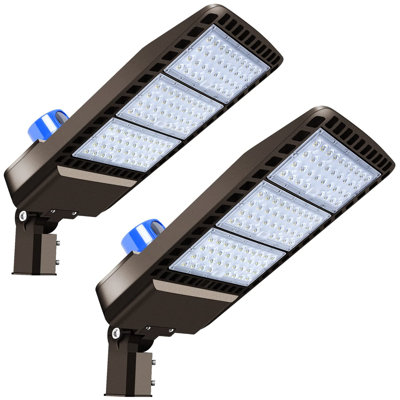 300W LED Parking Lot Light With Photocell, 36000LM Dusk To Dawn Outdoor Flood Light, IP65 Waterproof Commercial Shoebox Street Lighting For Security Areas (2 Pack)