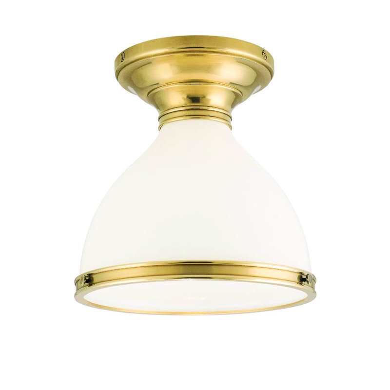 Randolph Glass Flush Mount, Aged Brass
