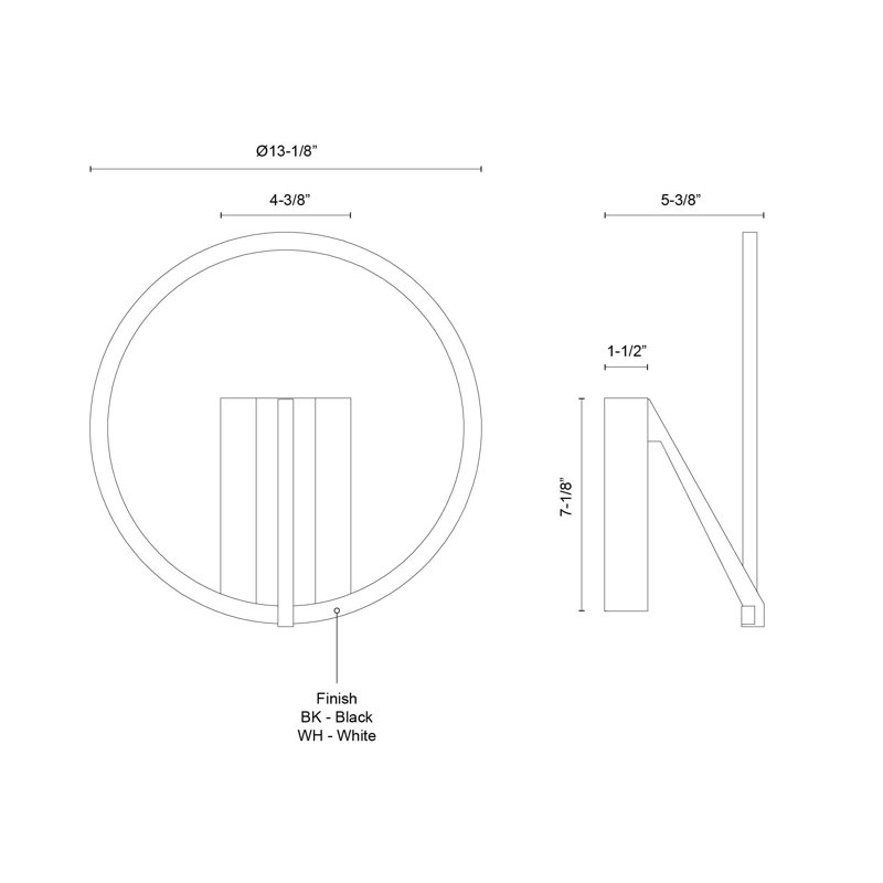 Roda 1 - Light LED Armed Sconce, White