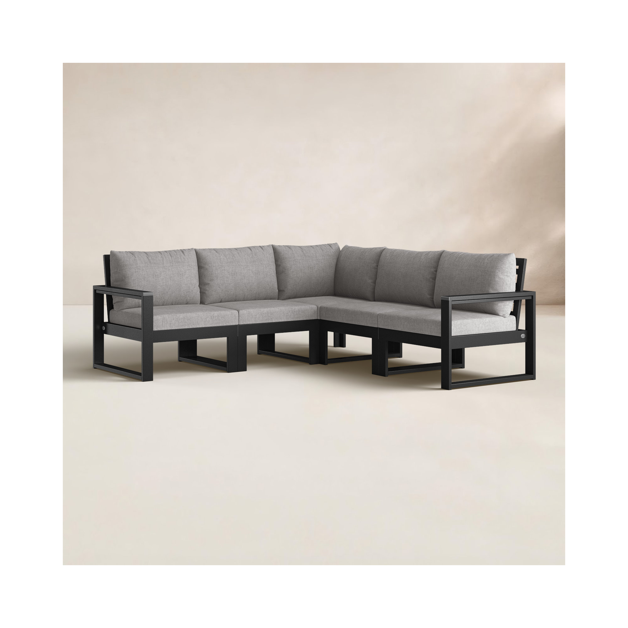 EDGE 5 - Person Seating Group with Cushions, Gray, Black