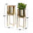 CosmoLiving by Cosmopolitan 2-Piece Metal Dome Gold Plant Stands Indoor Outdoor Planter with Removable Stand Set-257535185