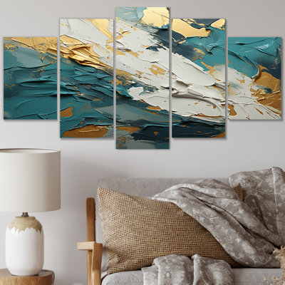 Llanas - Abstract Shapes Wall Art Living Room - 5 Panels