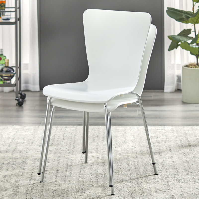 Deantrei 18.25'' H Stacking Side Chair, White