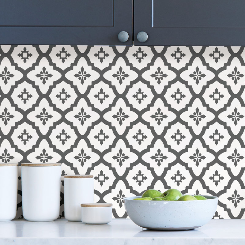 45.72cm W x 274.32cm L Vinyl Peel and Stick Mosaic Tile