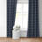 Shay Window Pane Dark Denim Cotton Simple Top Pocket Drapery Panel Set of 2-109900395