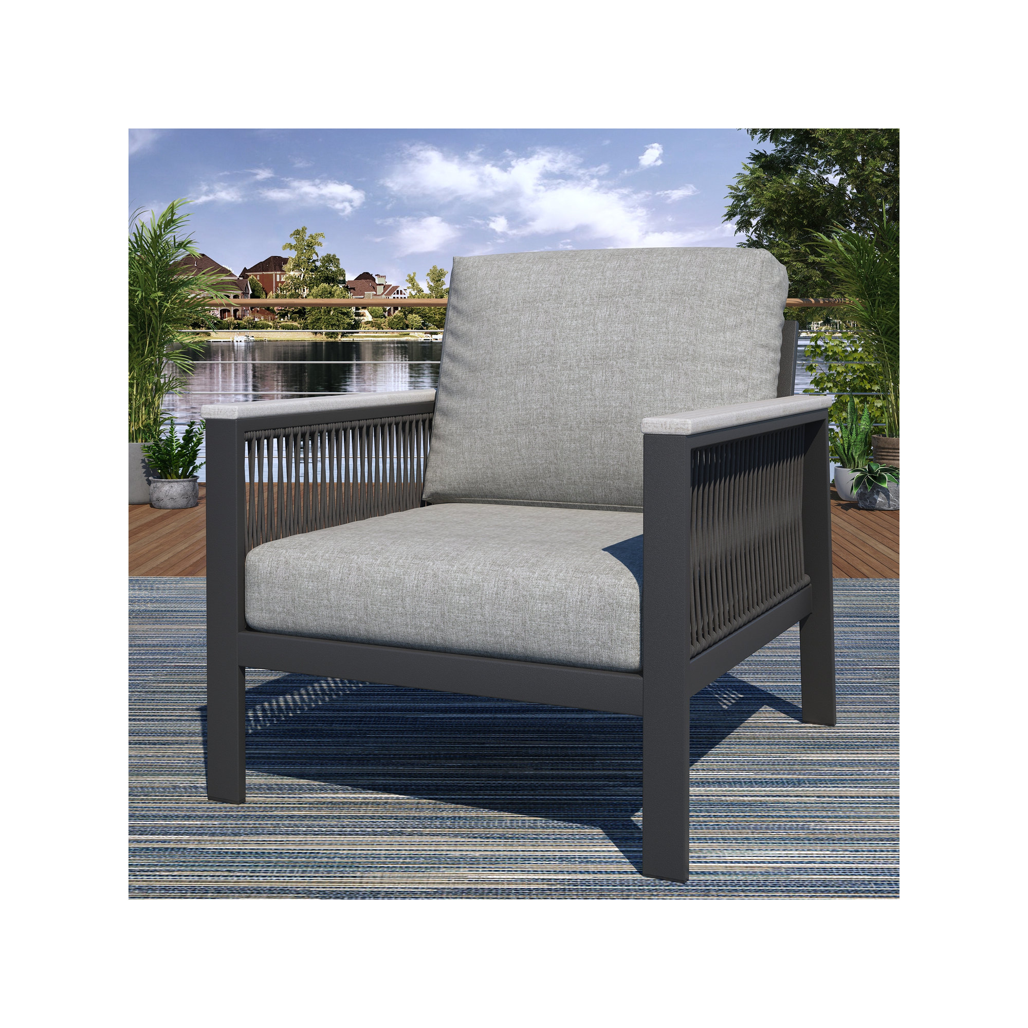 Townsend Patio Chair with Sunbrella® Cushions, Canvas Granite Sunbrella® Canvas