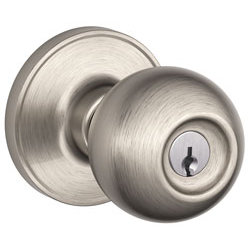 Bouton de porte avec serrure, Étain antique