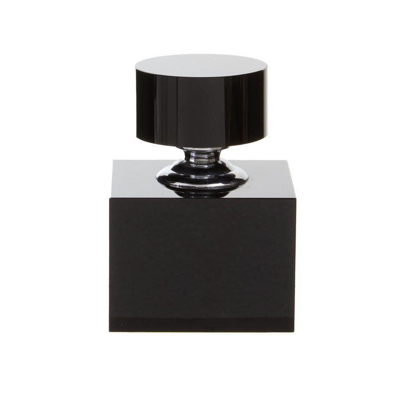 Hoyos Glass Decorative Bottle, 14cm H x 10cm W x 10cm D, Black