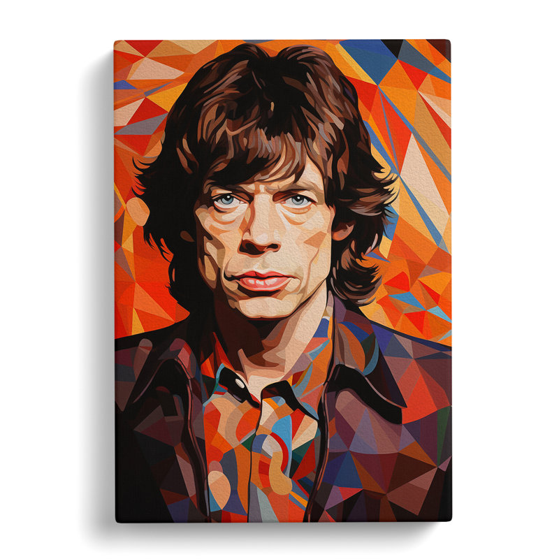 Mick Jagger Op Art - No Frame Print, 60cm H x 40cm W x 3cm D