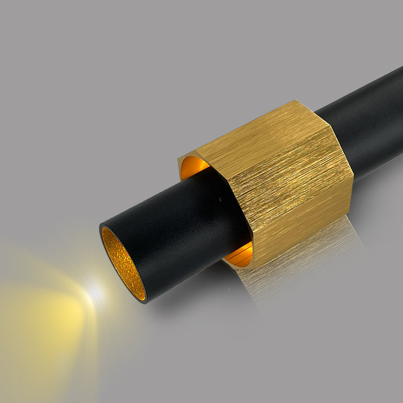 Aylanni 1 - Light LED Geometric Pendant, Black/Gold