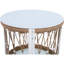 Table d'appoint de style bohémien d'inspiration bohémienne 16,87 po avec détails tissés à la main et bout de patio de style construction - corde en verre trempé relaxant