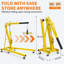 Palan à moteur hydraulique pliable de 2 tonnes avec niveleur de charge Capacité de 4400 LBS Cueilleur de cerisier robuste 6 roues pivotantes et pompe hydraulique réglable (0,5 t à 2 t) pour garage atelier entrepôt jaune-674138971