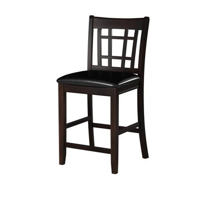 2 sièges à hauteur de comptoir, bois de cerisier foncé, revêtement en similicuir, capacité de 250 lb, mobilier de salle à manger décontracté, chaises en tissu noir 2 pièces, structure en bois, mélange de poids de 17,92 lb