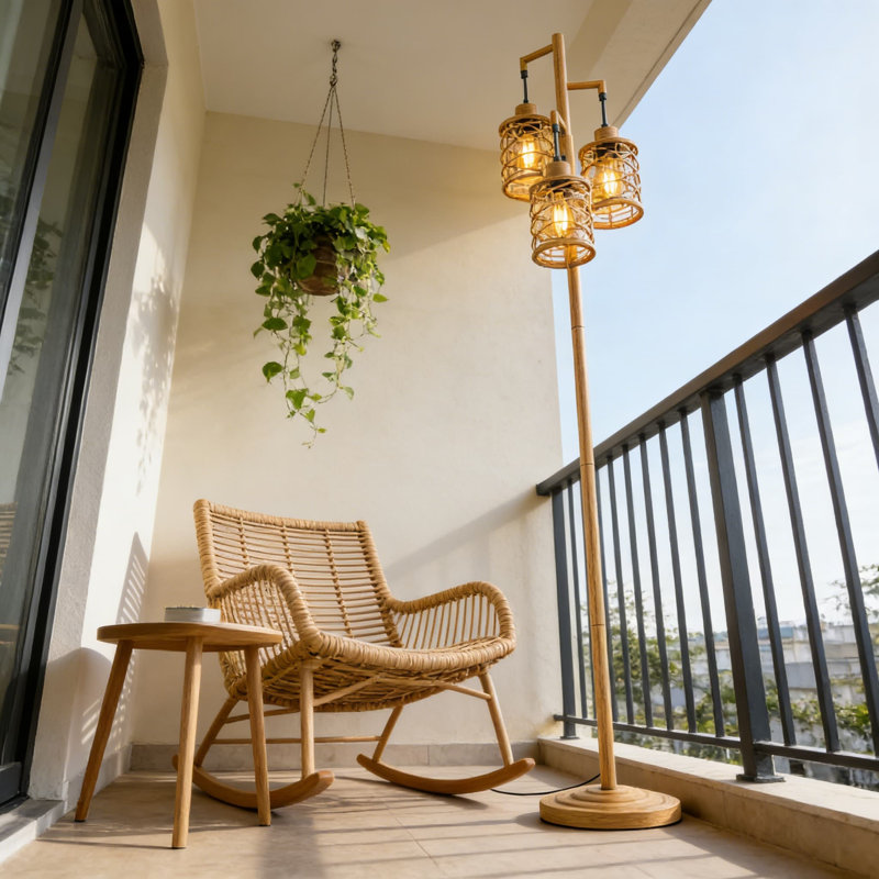 Lampe sur pied Farmhouse, Doré