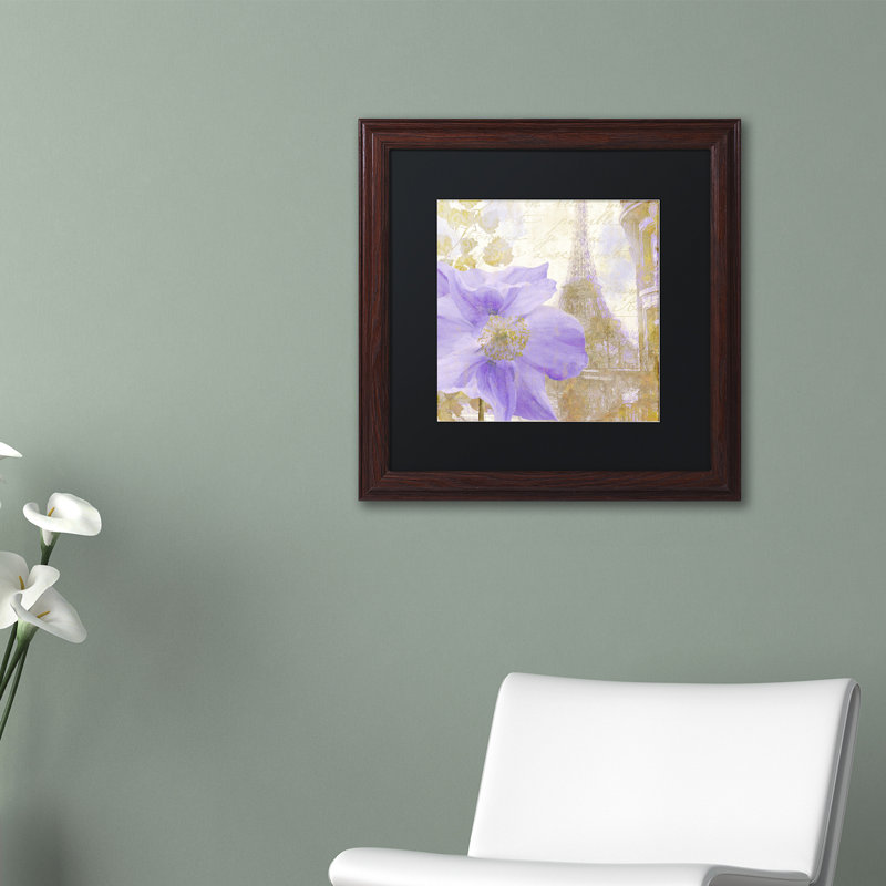 Jadaya «Purple Paris II», impression encadrée, H 11 po x l 11 po, Blanc, Toile avec cadre brun