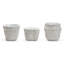 White Washed Set Of 3 Basket Pattern Planter