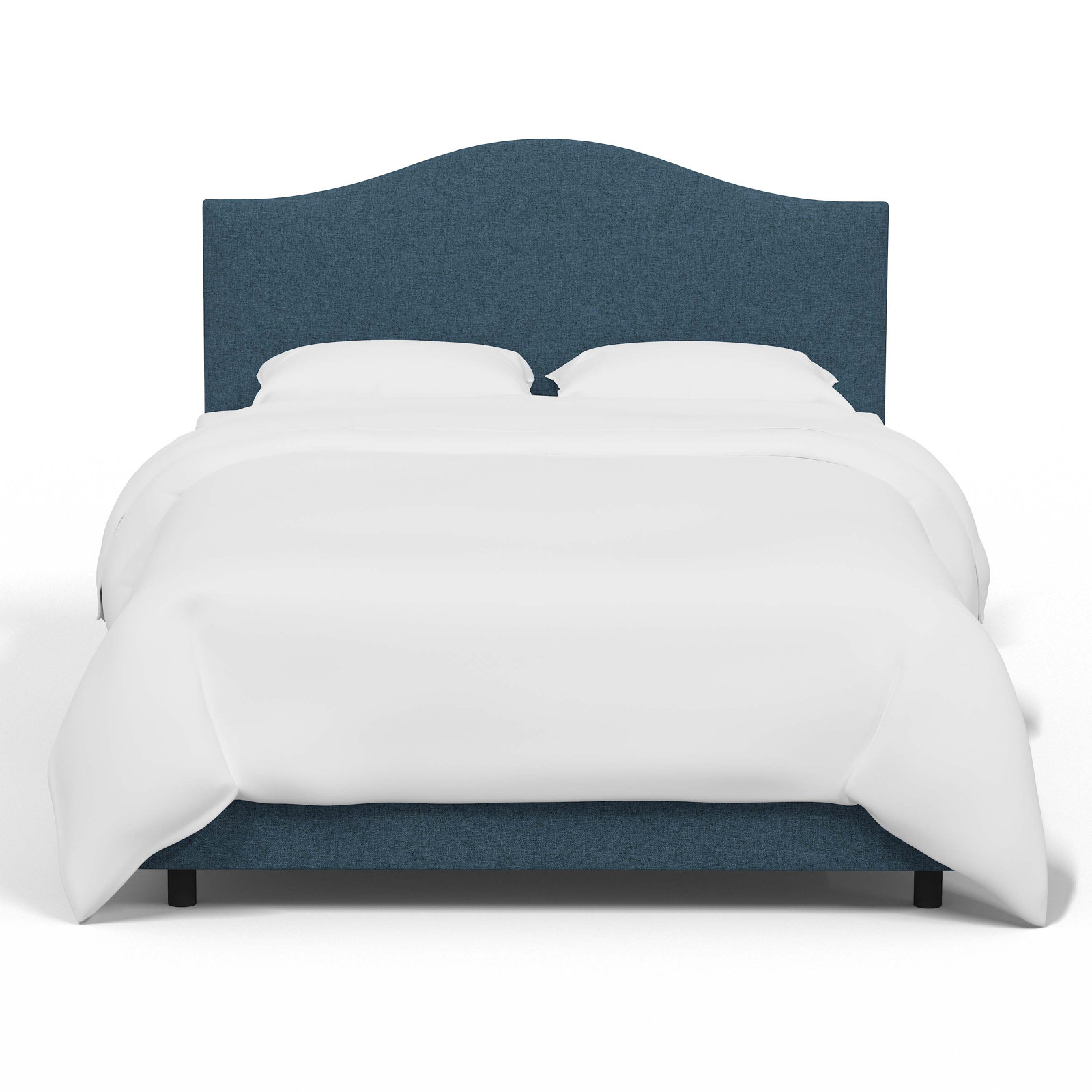Morris Linen Upholstered Bed, Queen, Zuma Navy Textured Linen