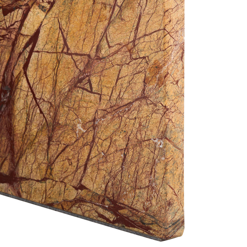 Kynesha 2 Leg Marble Accent Table, Beige