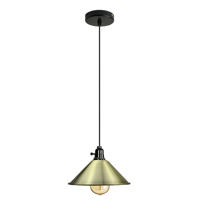 Faris 1 - Light Black Pendant, Green Brass
