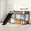 Metal Bunk Bed With Slide, Twin Over Twin, Black