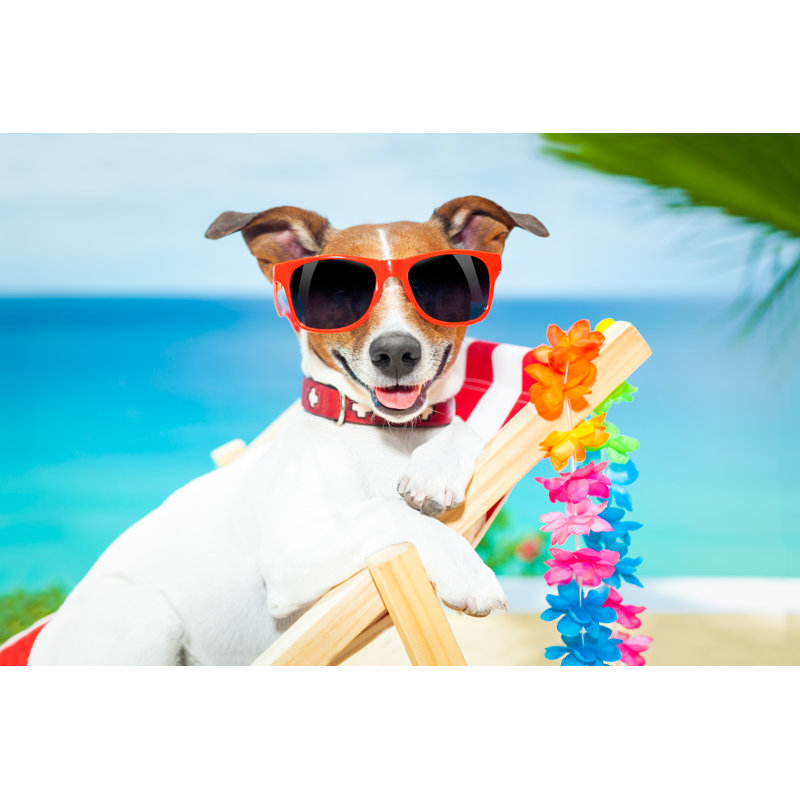 Dog Summer Holiday par Damedeeso, H 8 po x l 12 po x P 1,25 po
