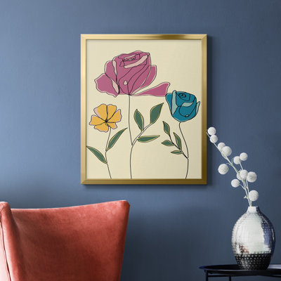 Toile de qualité supérieure avec cadre coloré Colored Floral II