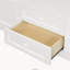 Lit escamotable double en bois avec meuble télé, 2 tiroirs, étagères et placards, blanc