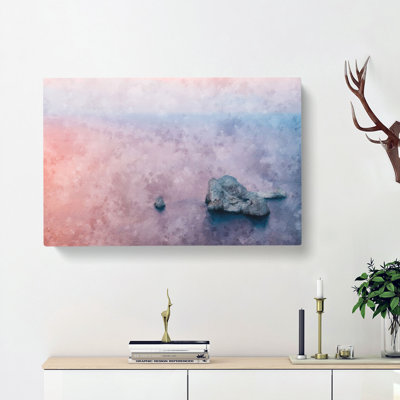 Pink Sunset In Ibiza Spain - Wrapped Canvas