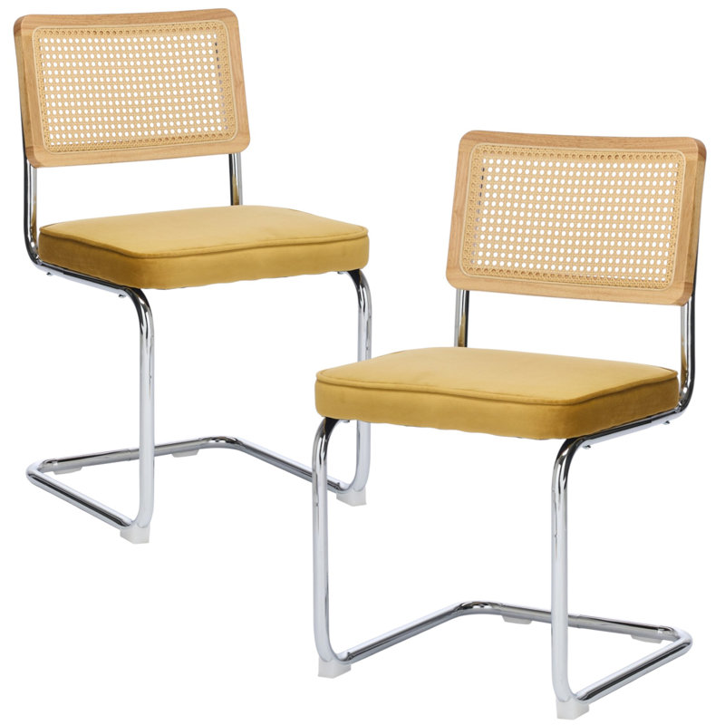 Barnali Upholstered Dining Chairs, Velvet Gold